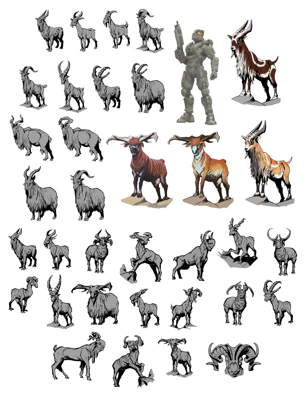 Space Goat Concept Art from Halo Infinite