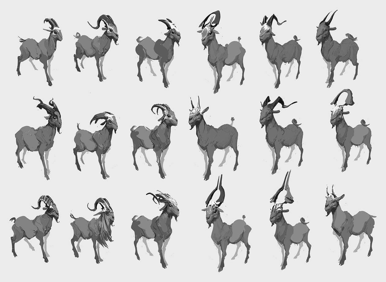 Space Goat Sketches from Halo Infinite