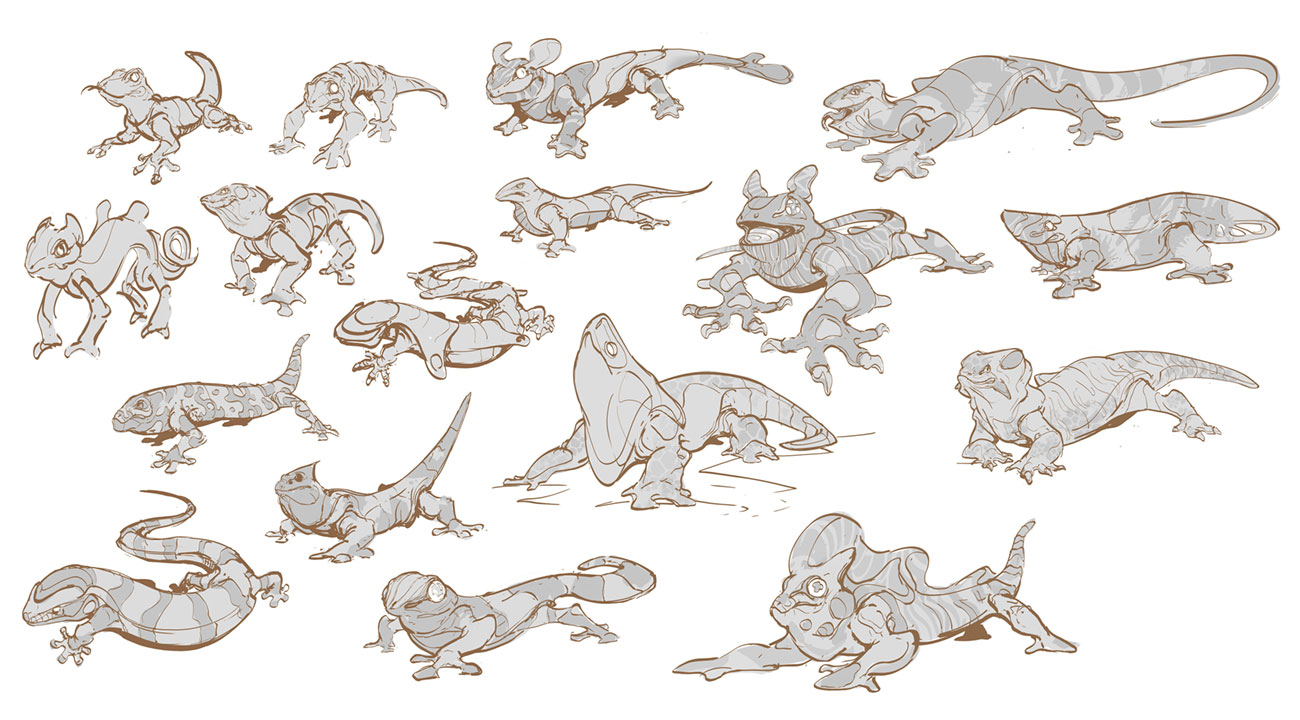 Space Lizard Sketches from Halo Infinite