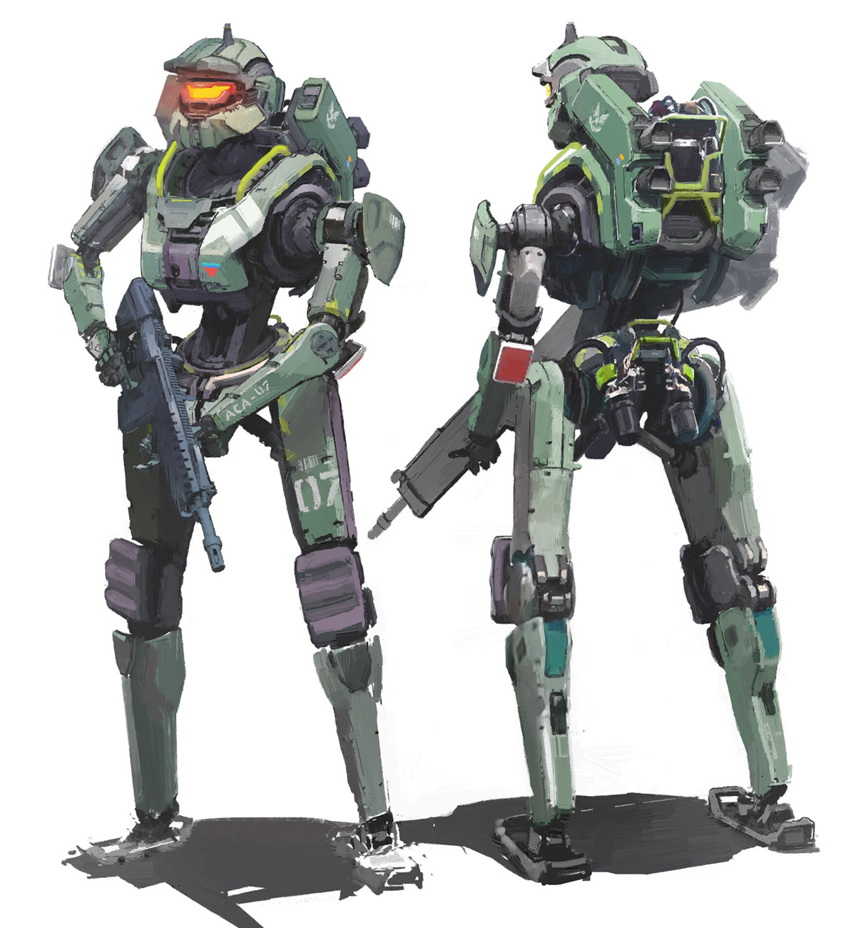 Spartan Robot Pre-Production Concept Art from Halo Infinite