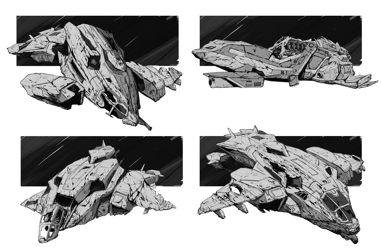 UNSC Destroyed Pelican Art from Halo Infinite
