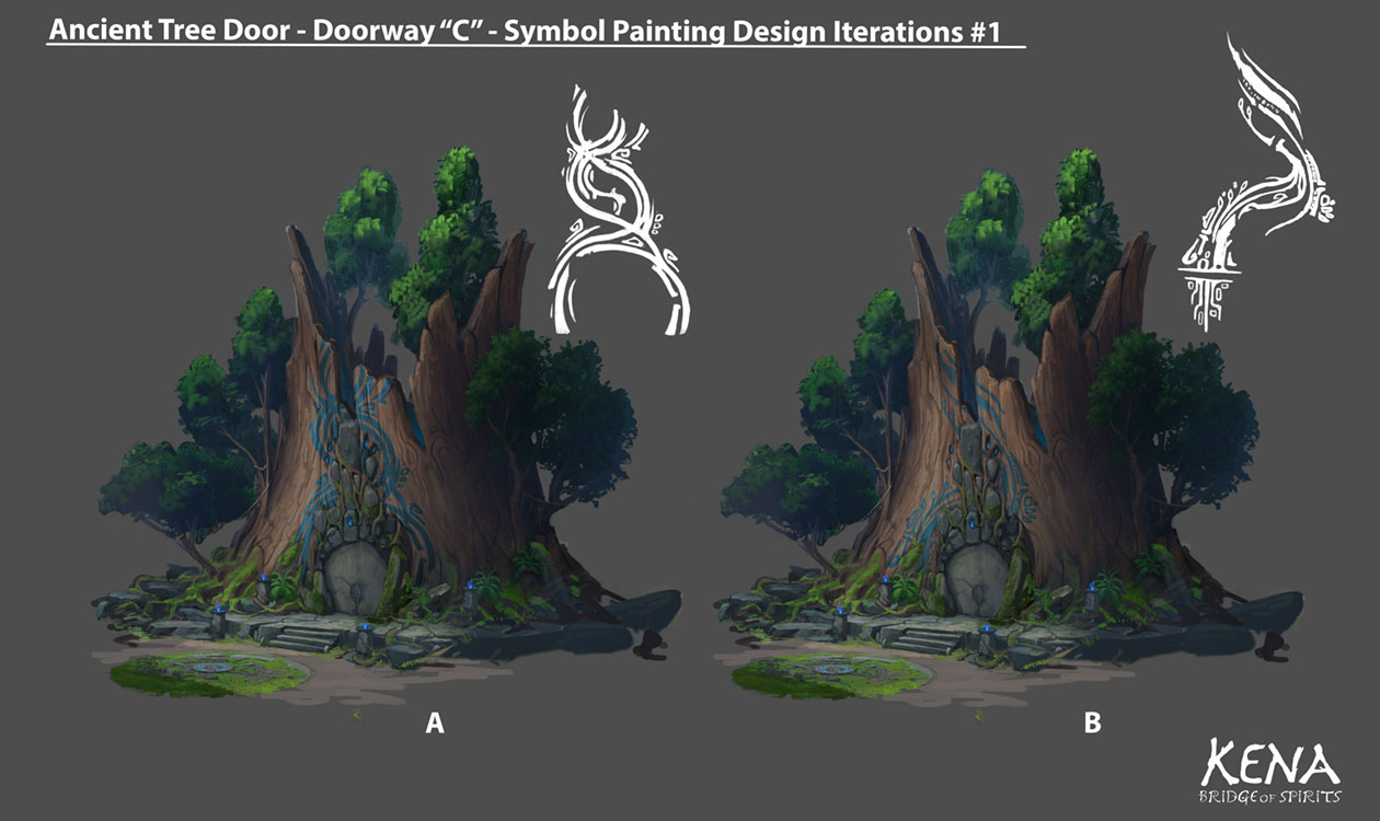 Ancient Tree Painting Iterations Art from Kena: Bridge of Spirits