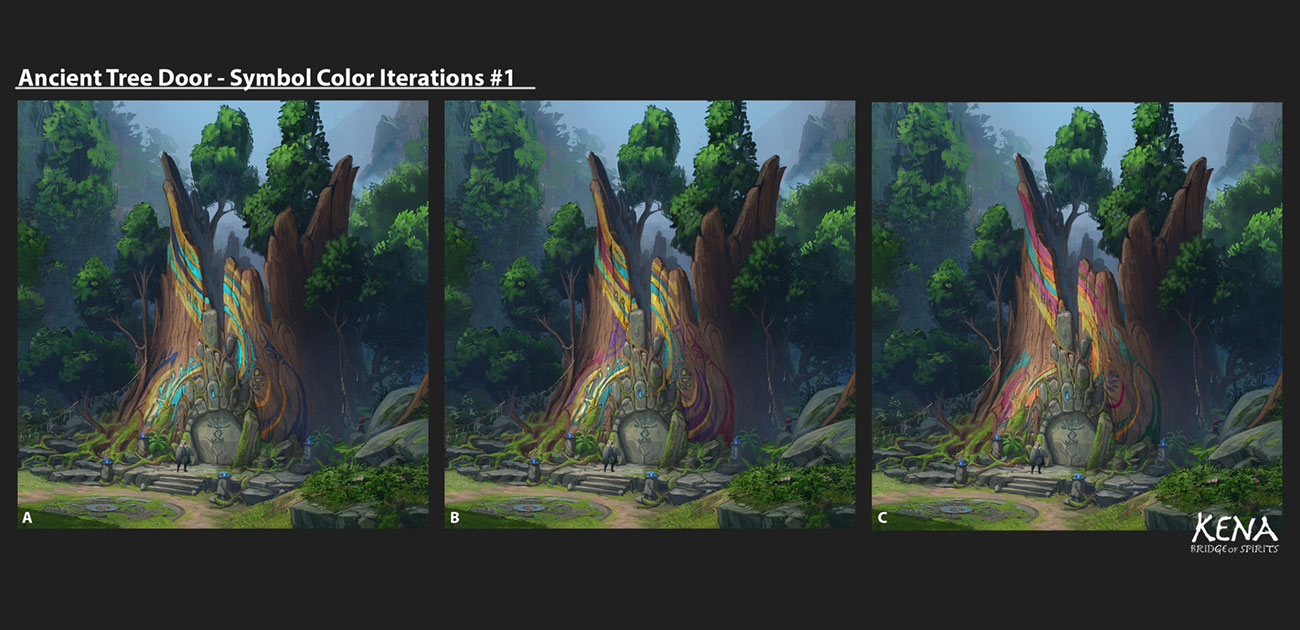 Ancient Tree Symbol Color Iterations Art from Kena: Bridge of Spirits