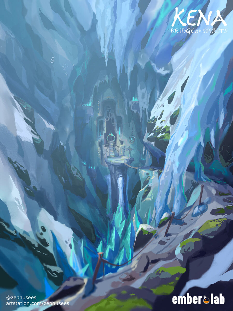 Ice Mountain Sketch from Kena: Bridge of Spirits