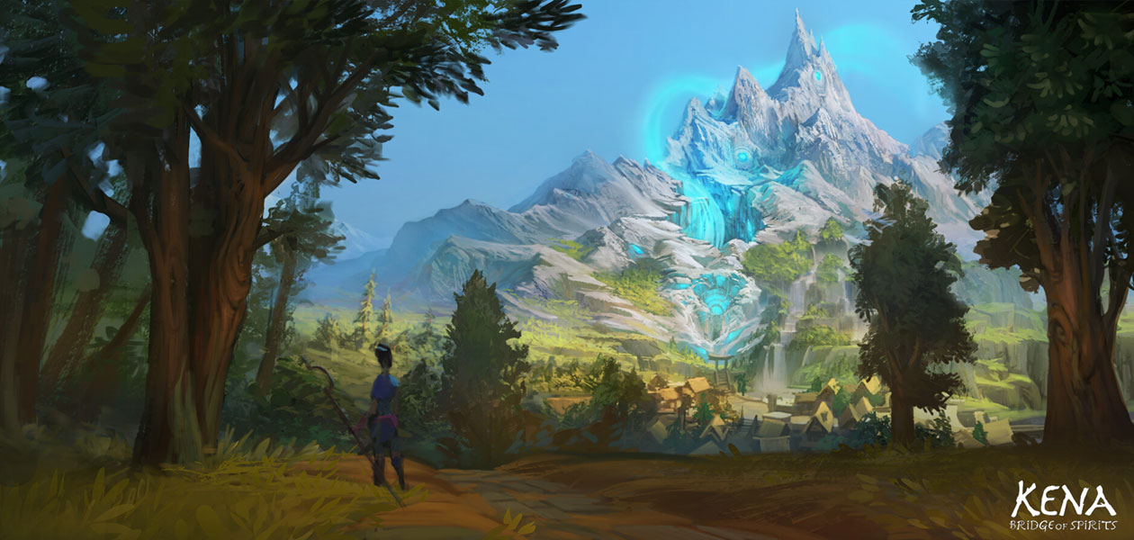 Mountain View from Village Art from Kena: Bridge of Spirits