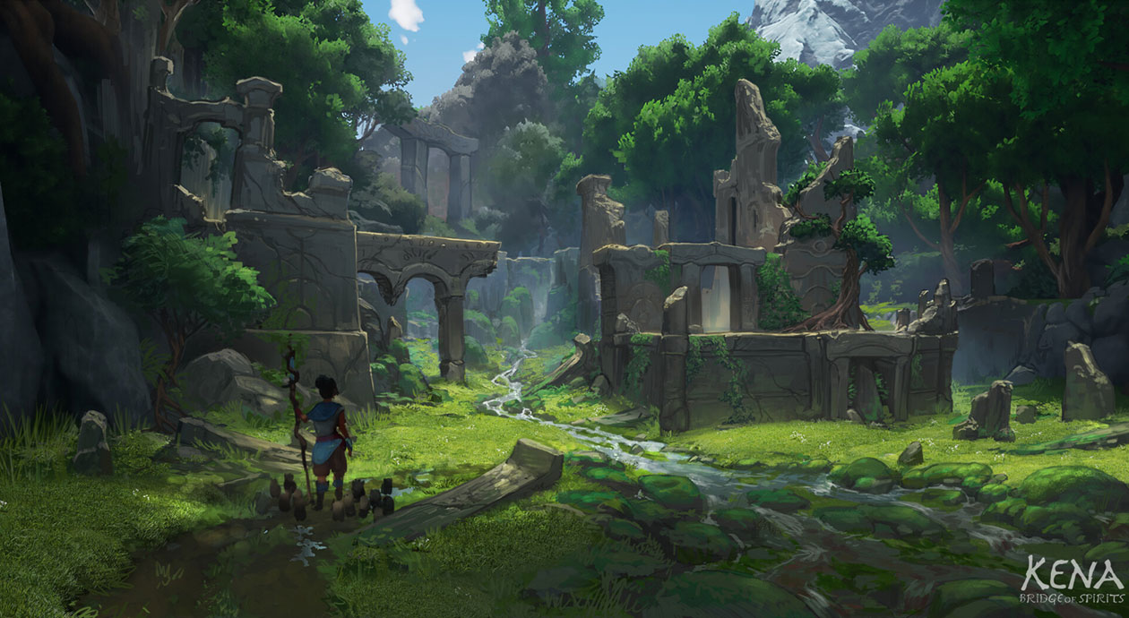 Ruins Concept Art from Kena: Bridge of Spirits