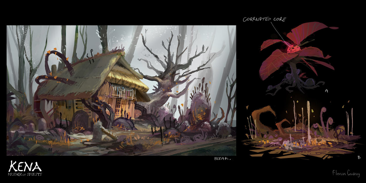 Rusu Hut Corruption Concept Art from Kena: Bridge of Spirits