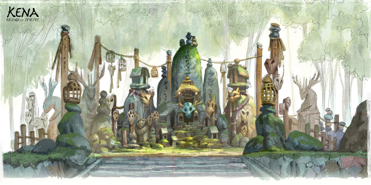 Shrine Concept Art from Kena: Bridge of Spirits
