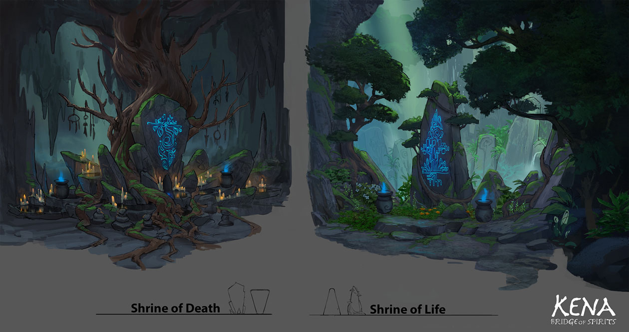 Shrines Artwork from Kena: Bridge of Spirits