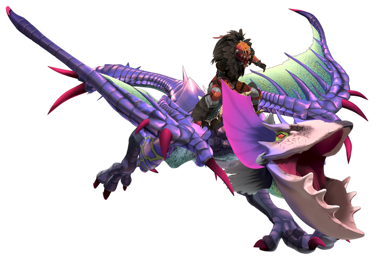 Mysterious Rider and Yian Garuga Art from Monster Hunter Stories 2: Wings of Ruin