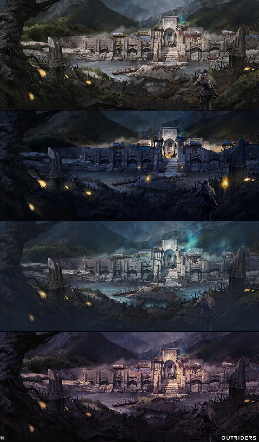 Deserters Stronghold Mood Exploration Art from Outriders