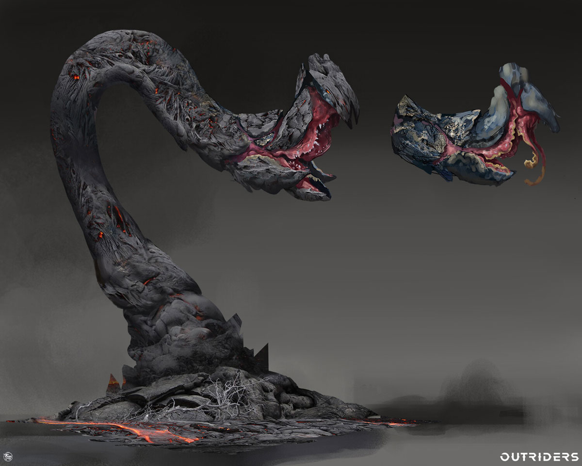 Lava Boss Initial Concept Art from Outriders