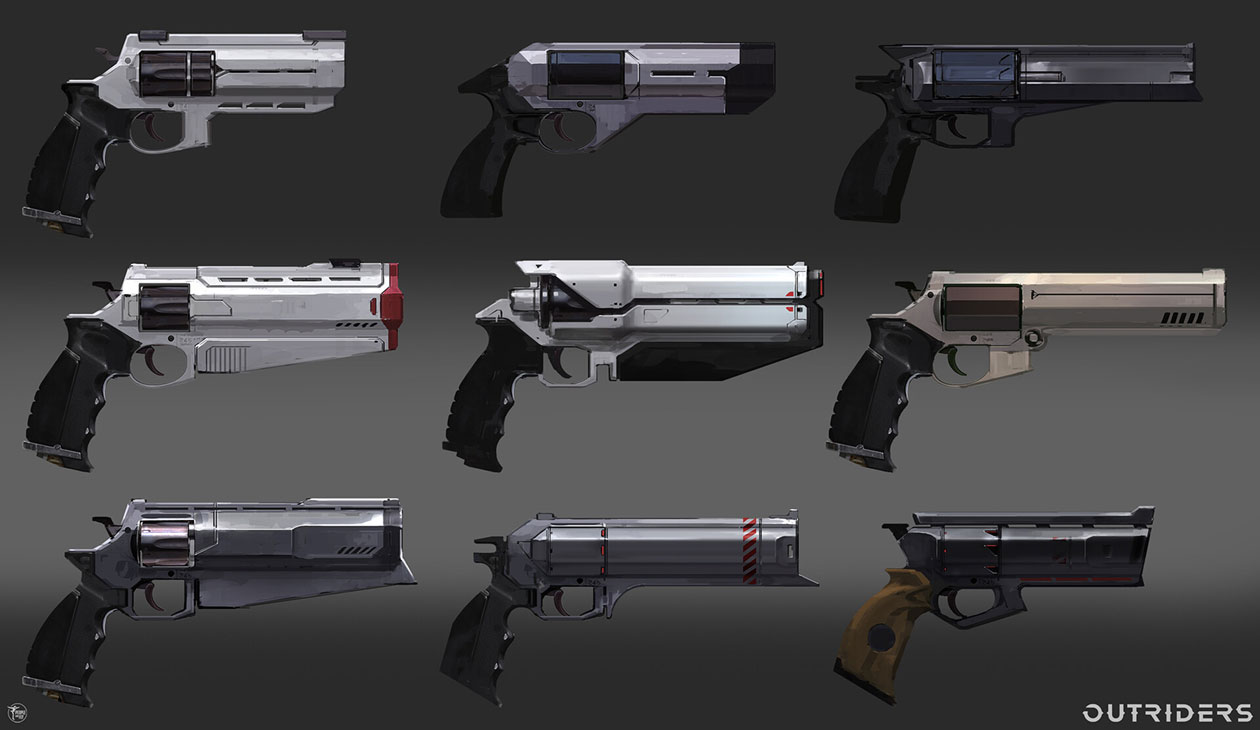 Revolver Sketches from Outriders
