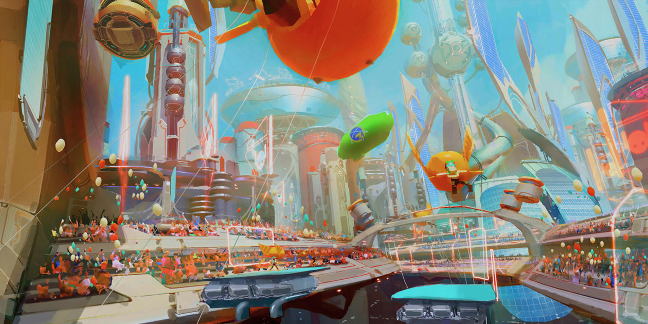 Corson V Megalopolis Art from Ratchet & Clank: Rift Apart
