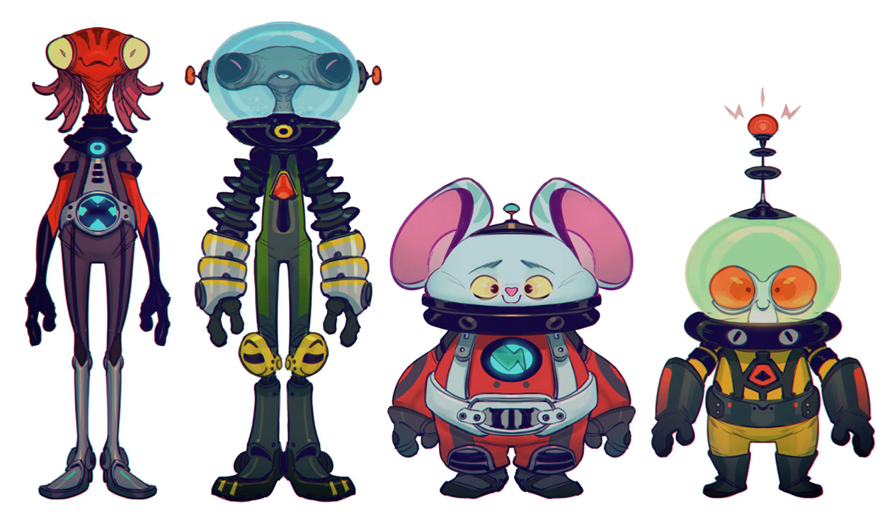 Megalopolis Citizens Artwork from Ratchet & Clank: Rift Apart