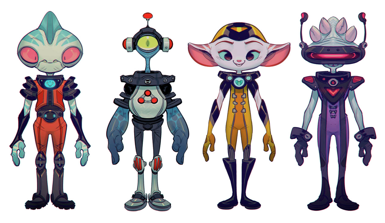 Megalopolis Citizens Art from Ratchet & Clank: Rift Apart