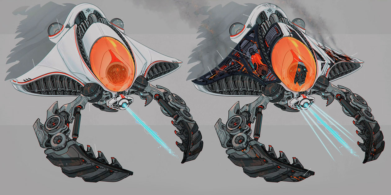 Nefarious Seekerpede Damage Art from Ratchet & Clank: Rift Apart