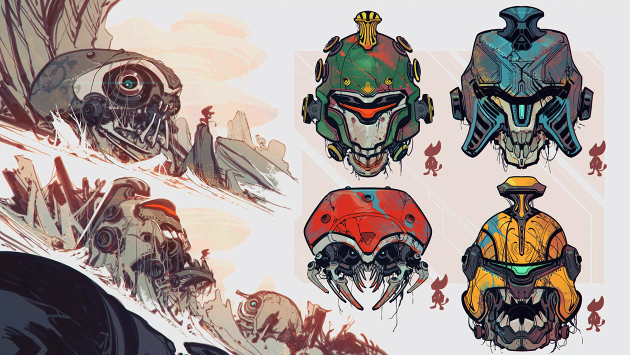 Robot Heads Art from Ratchet & Clank: Rift Apart