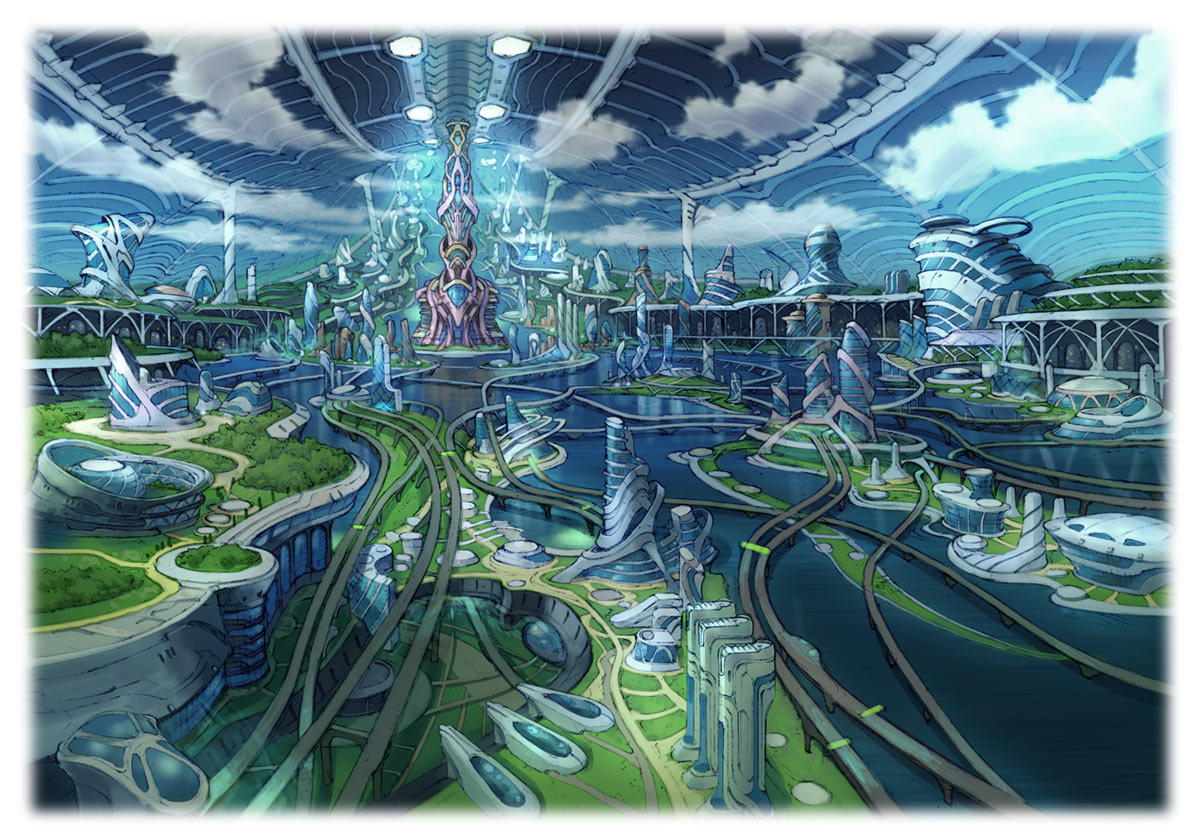Advanced City Concept Art from Star Ocean The Divine Force