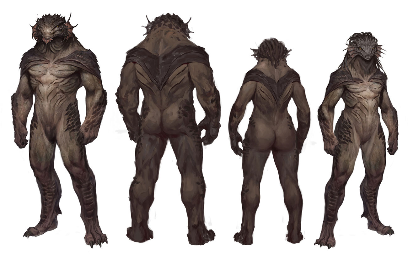 Dragonborn Body Concept Art from Baldur's Gate III