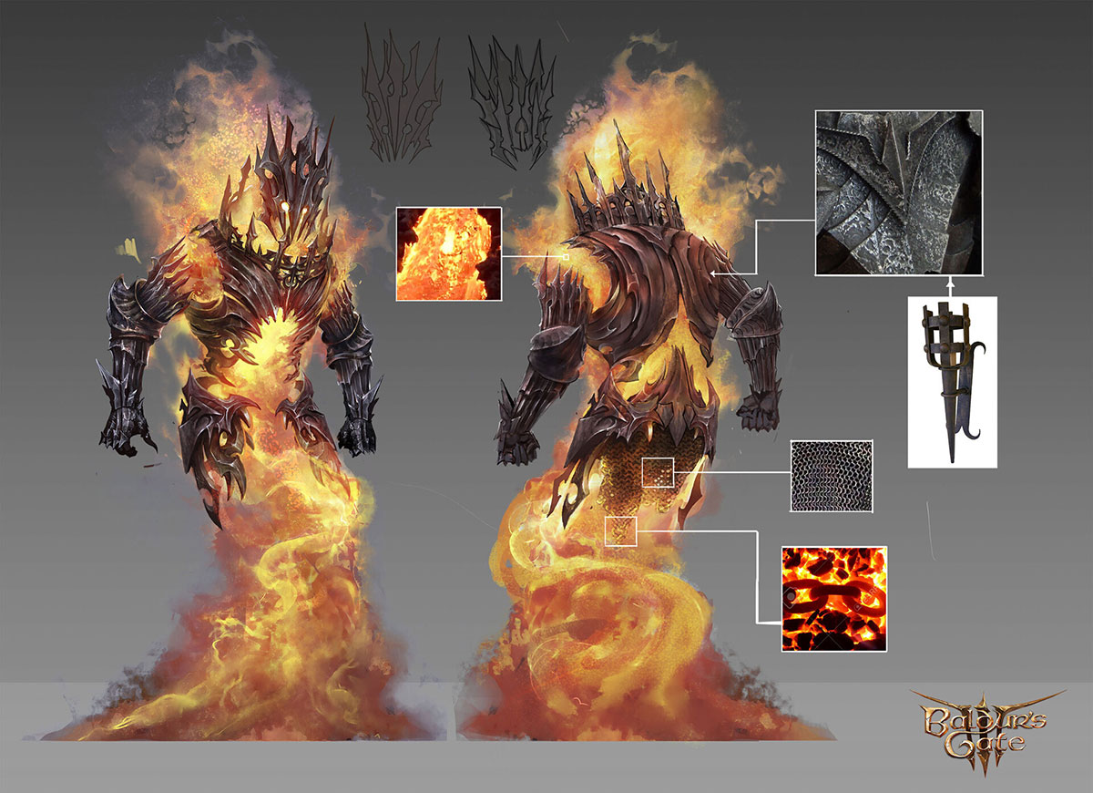Fire Myrmidon Concept Art from Baldur's Gate III