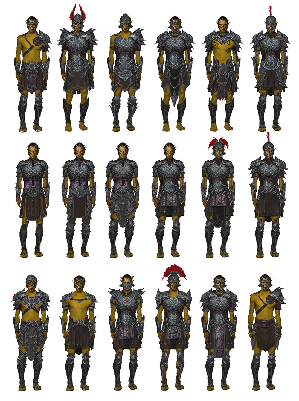 Gith Armor Designs Art from Baldur's Gate III