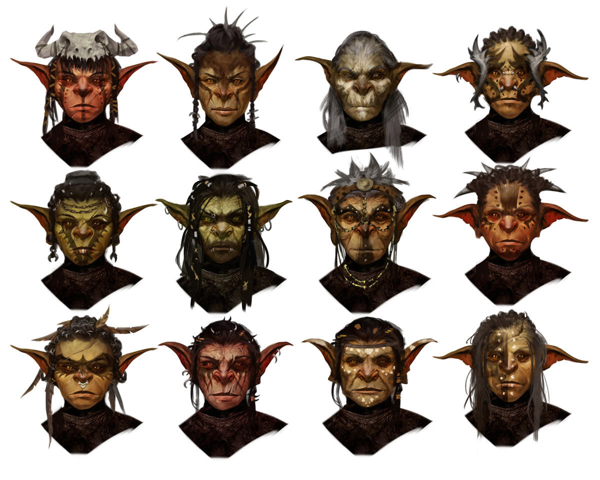 Goblin Female Faces Art from Baldur's Gate III