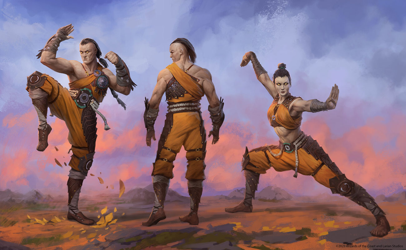 Monk Male and Female Armor Art from Baldur's Gate III