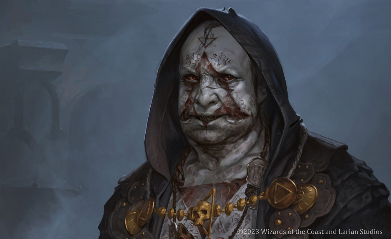Necromancer Face Art from Baldur's Gate III