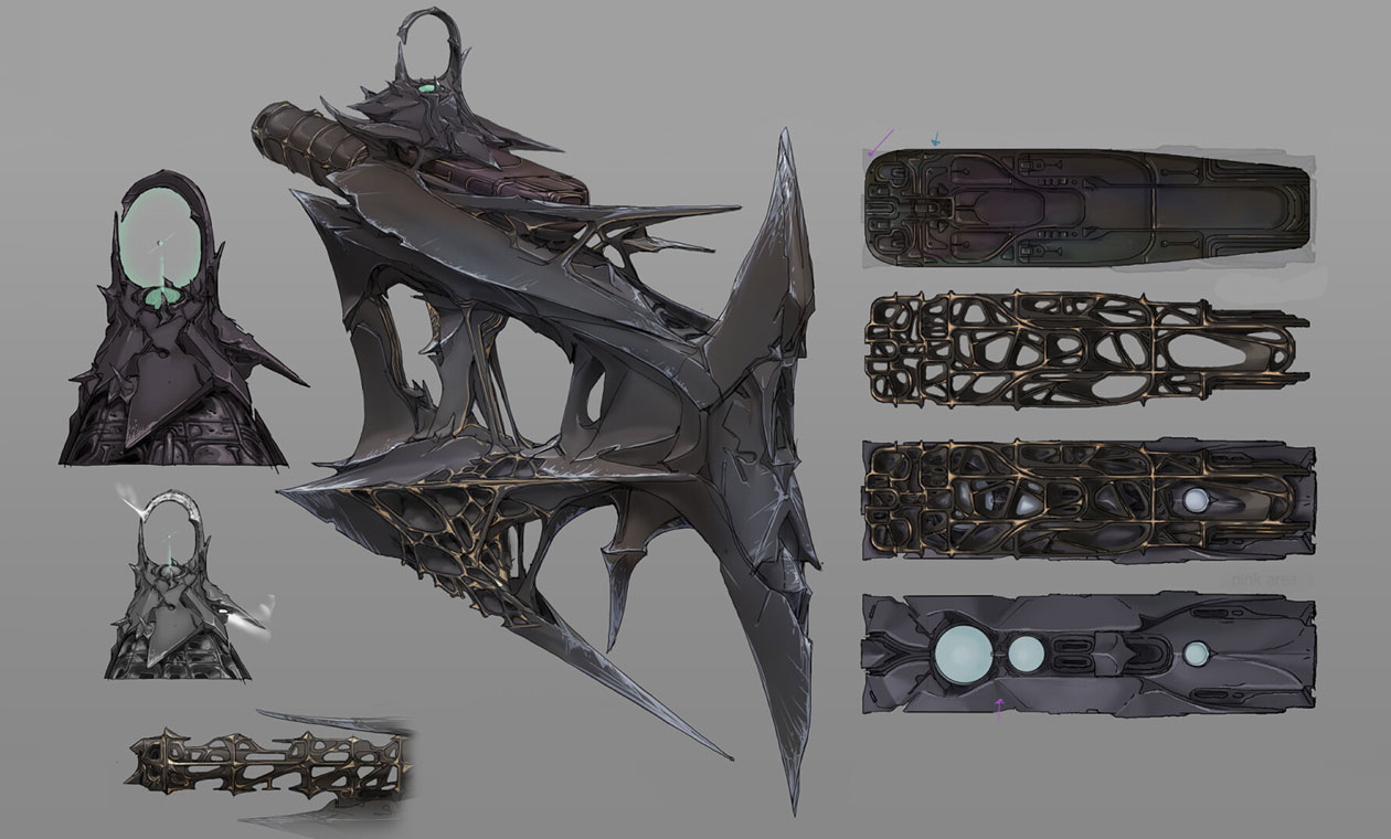 Osteo Striga SMG Exotic Concept Art from Destiny 2: The Witch Queen