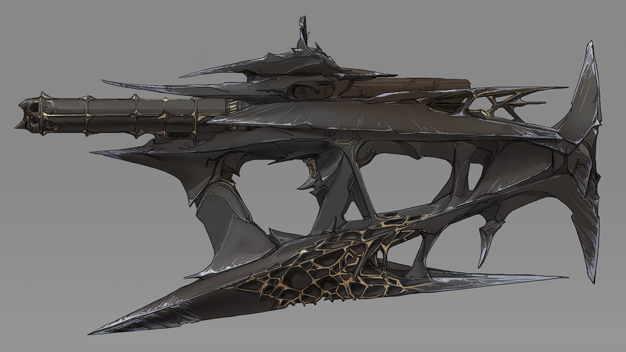 Osteo Striga SMG Exotic Art from Destiny 2: The Witch Queen