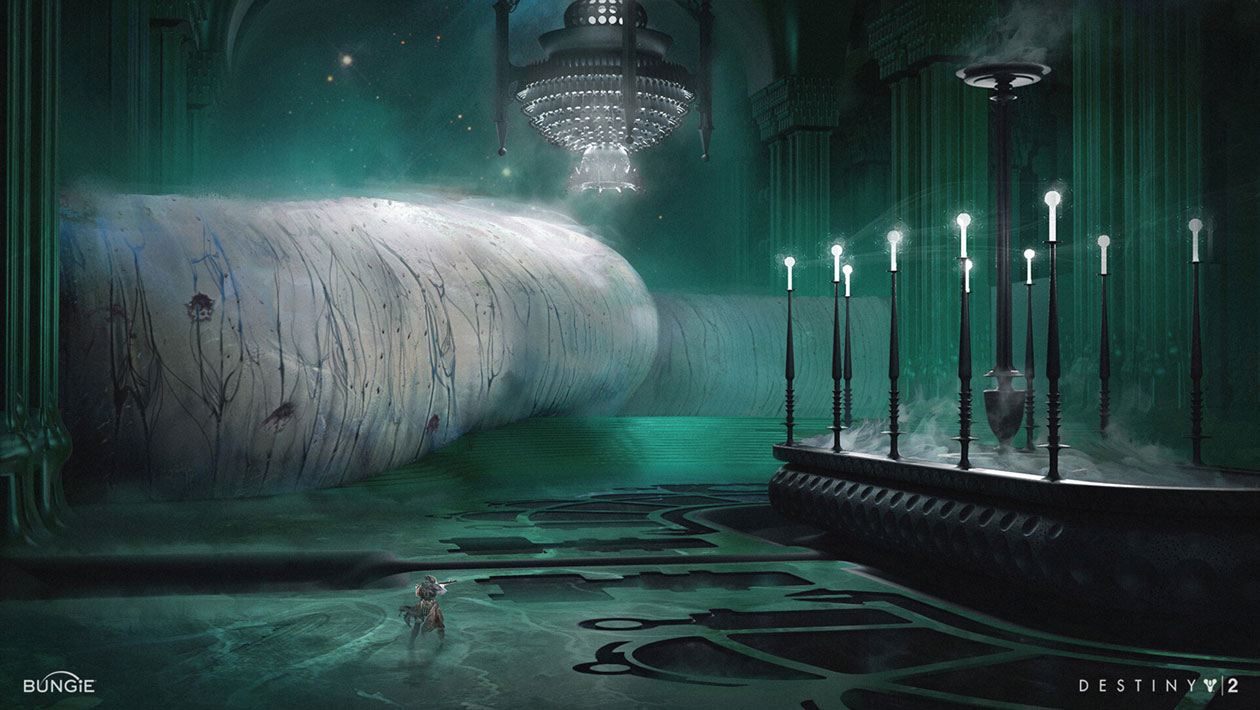 Savath&ucirc;n's Island Interior Art from Destiny 2: The Witch Queen