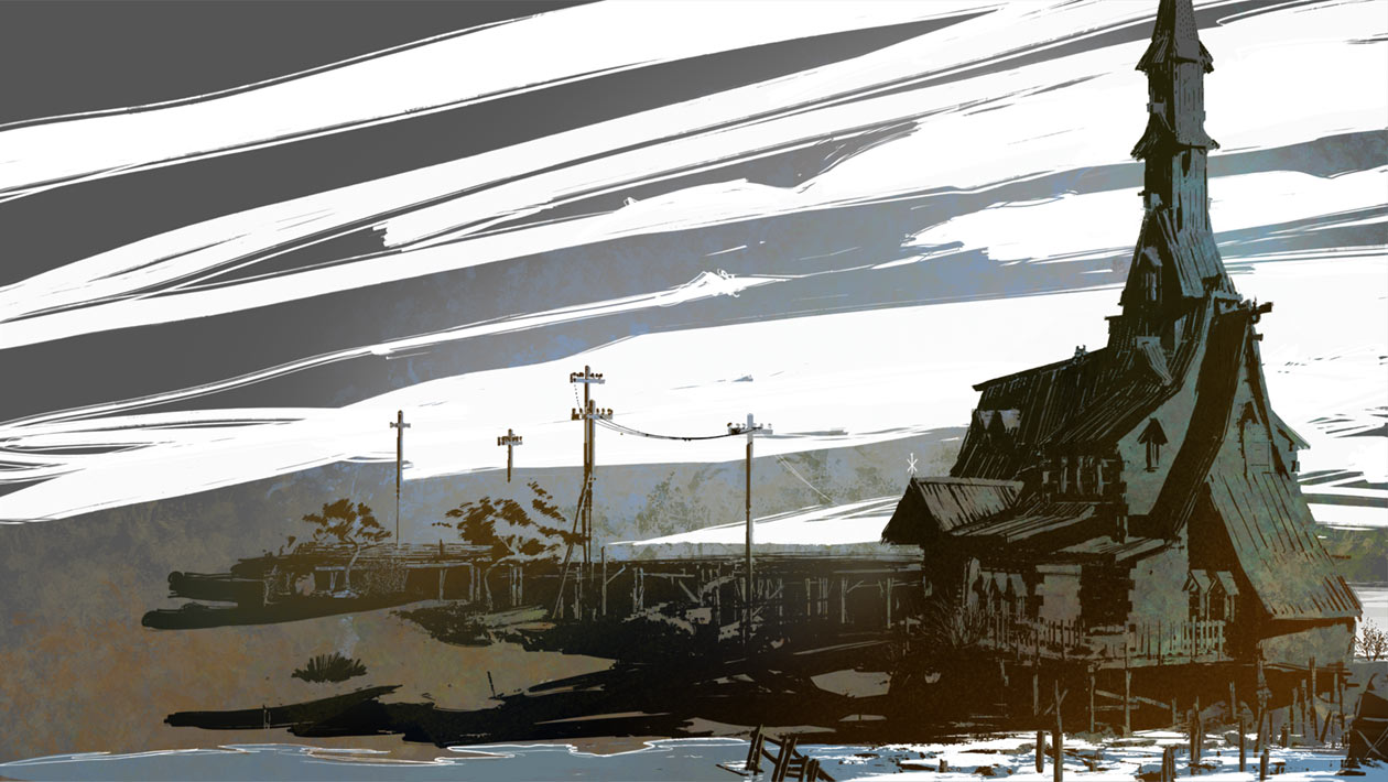 Church Concept Art from Disco Elysium