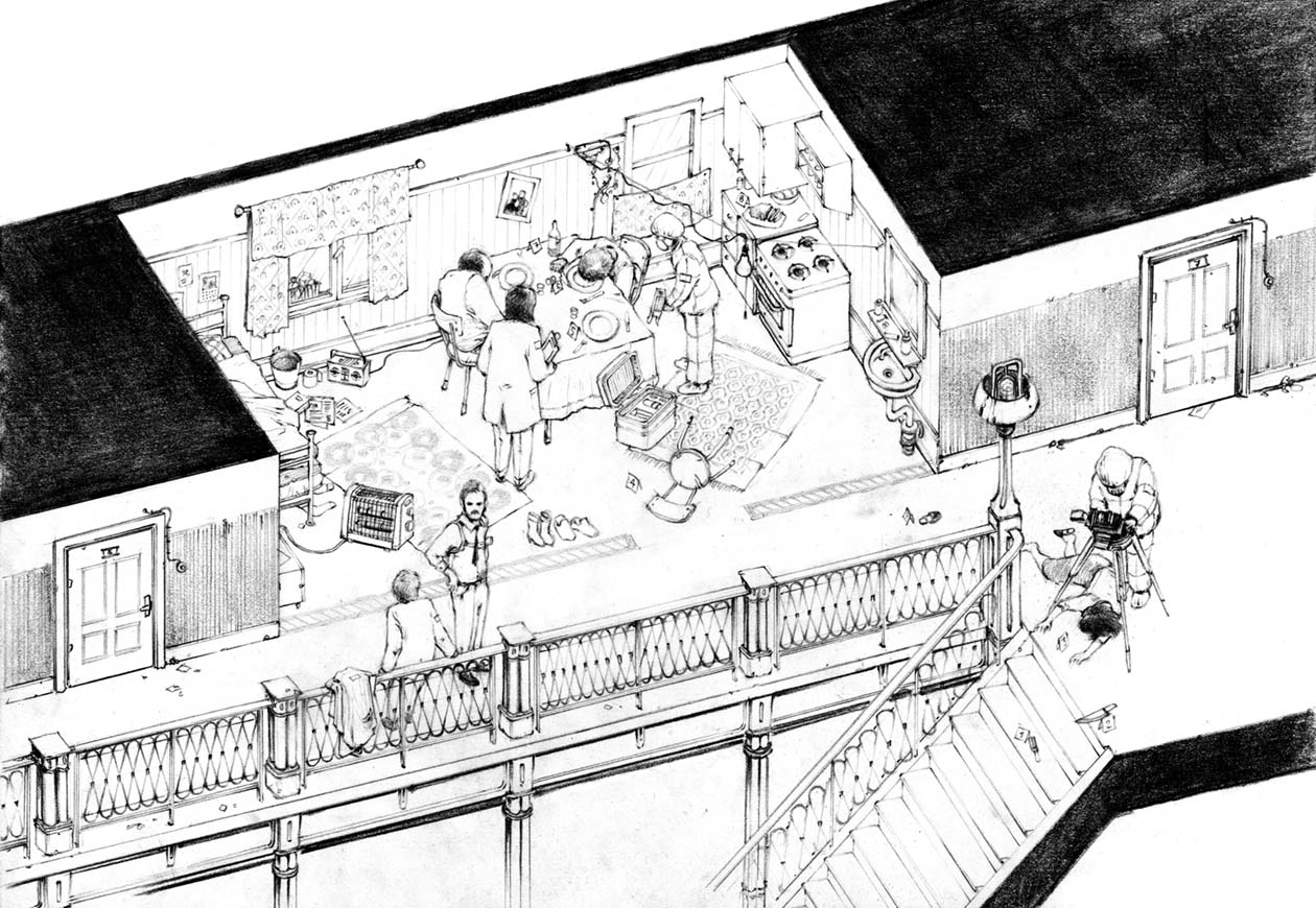 Crime Scene Art from Disco Elysium