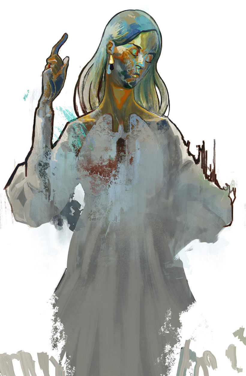 Dolores Dei Art from Disco Elysium