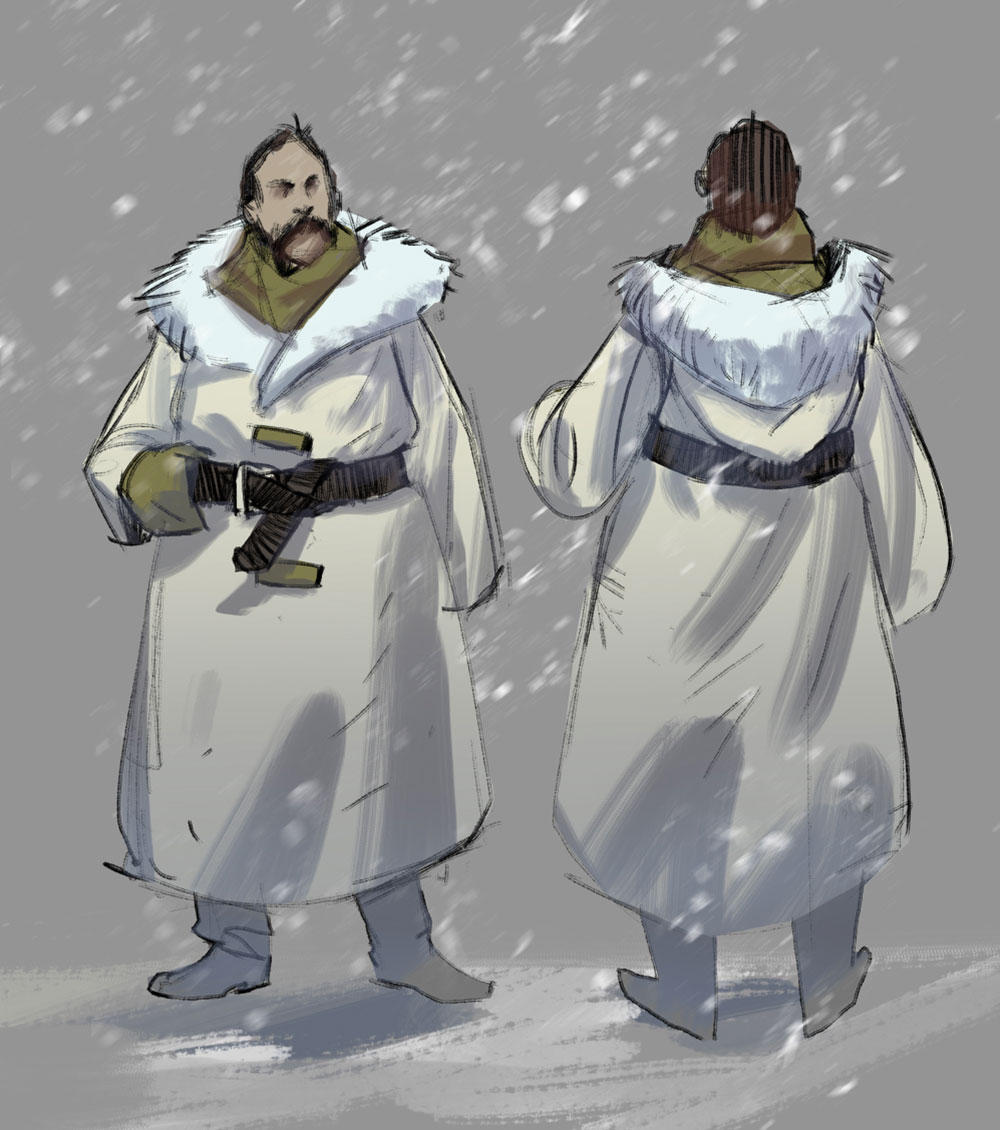 Harry, Polar Anorak Outfit Art from Disco Elysium