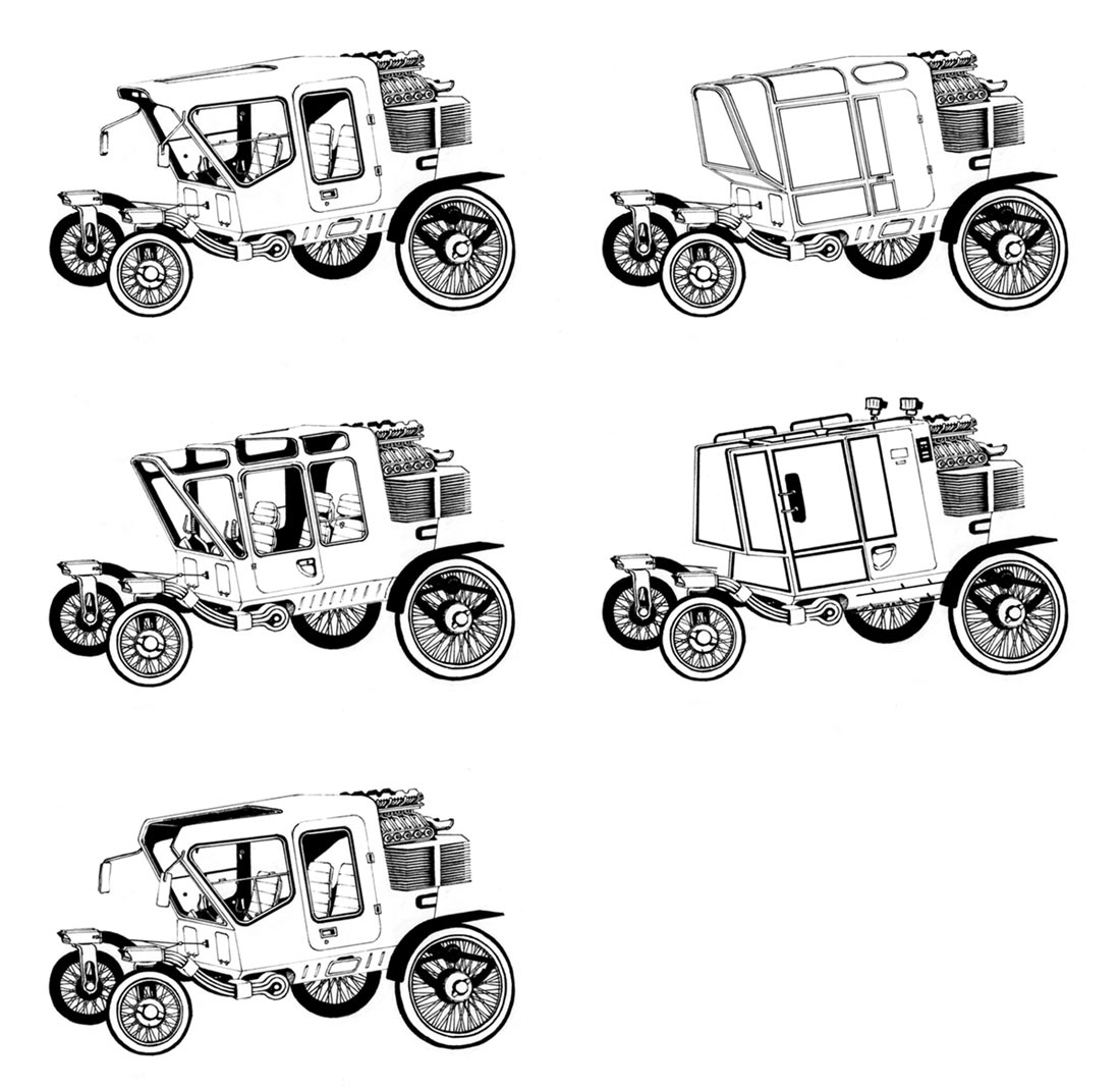 Motor Carriage Sketches from Disco Elysium
