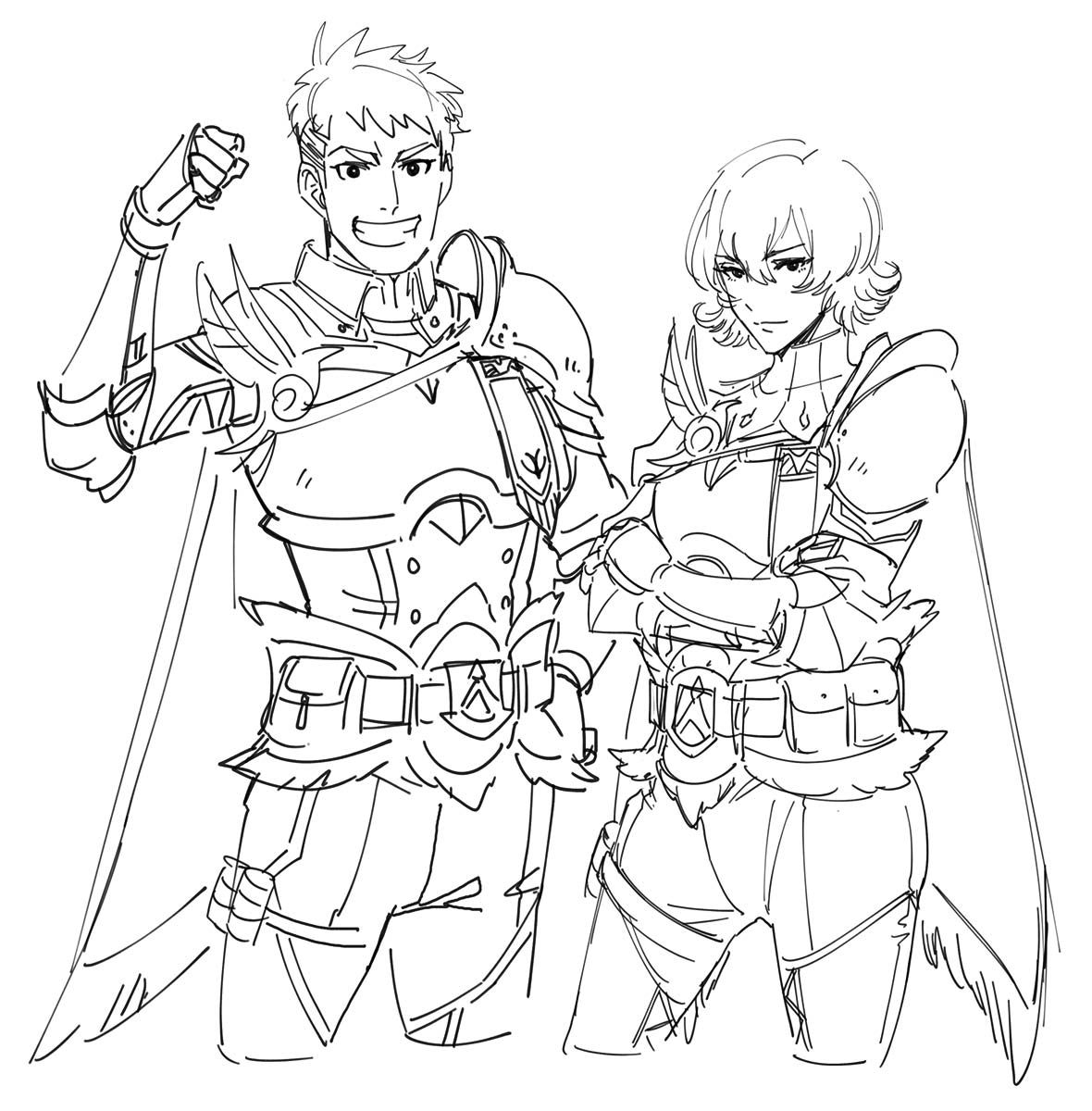 Jae and Fiorayne Sketch from Monster Hunter Rise: Sunbreak