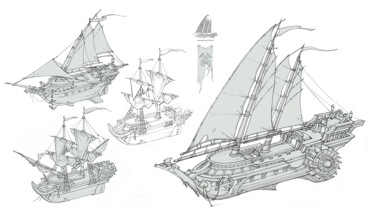 Boat Sketches from Ruined King: A League of Legends Story