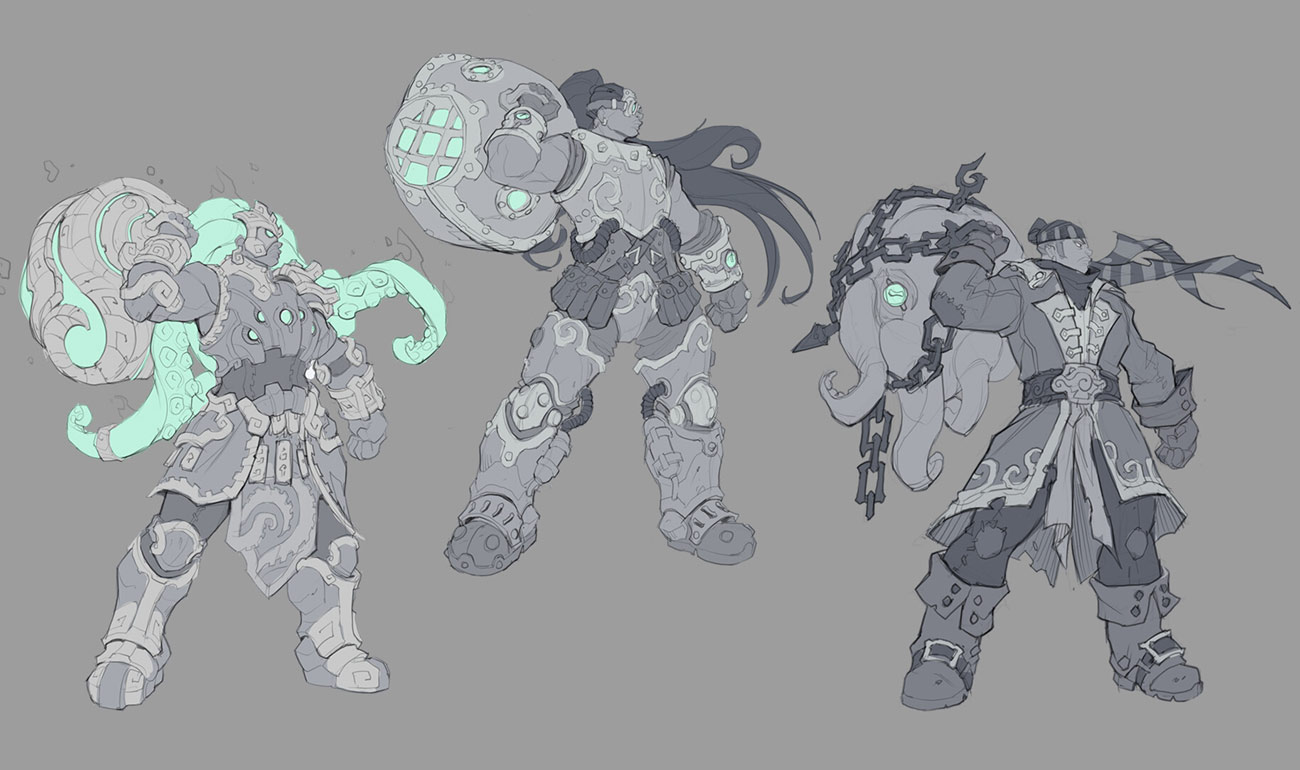 Illaoi Skin Sketches from Ruined King: A League of Legends Story