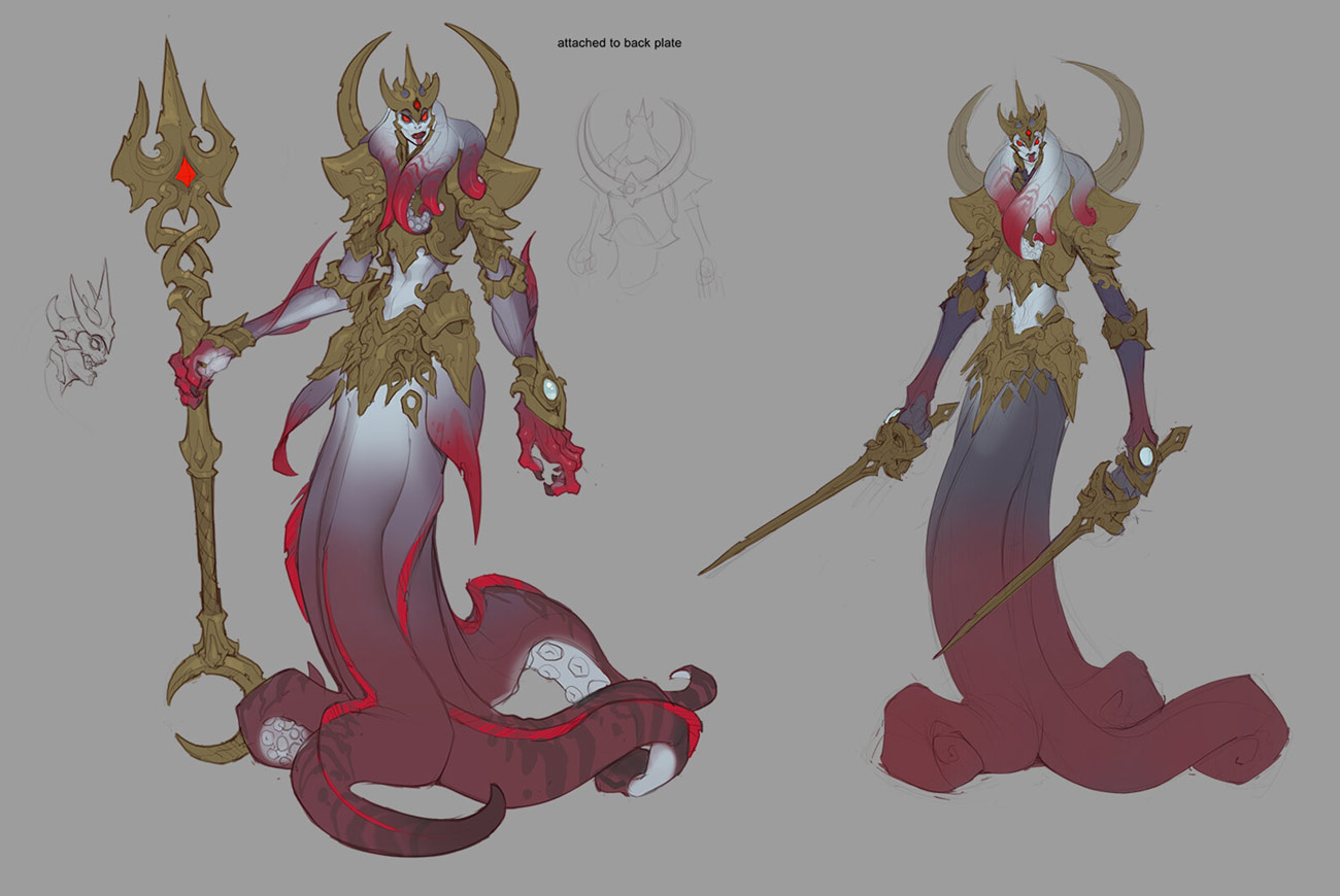 Naga Serpent Concept Art from Ruined King: A League of Legends Story