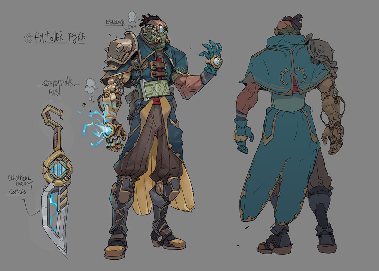 Pyke Piltover Skin Art from Ruined King: A League of Legends Story