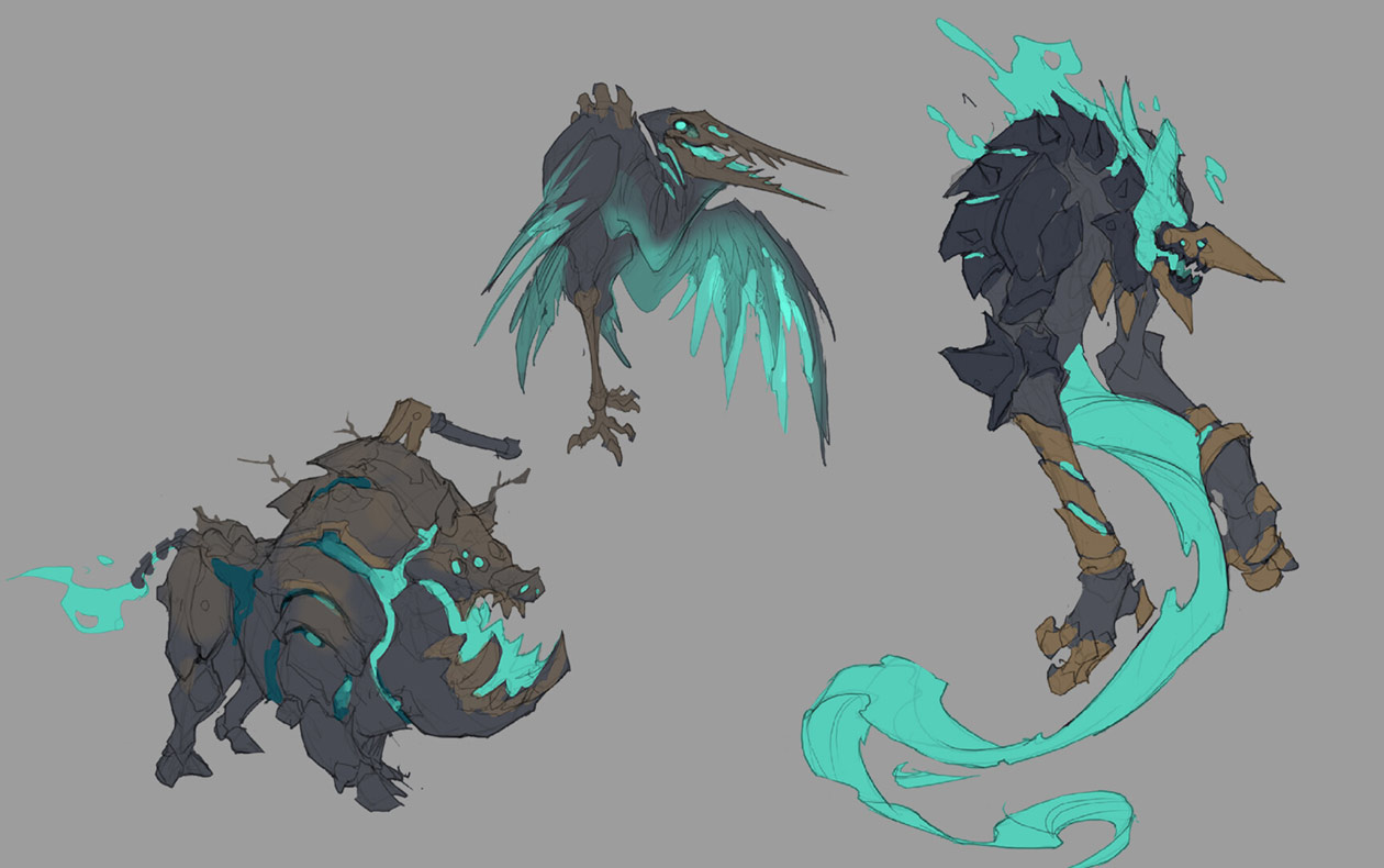 Shadow Isles Creatures Art from Ruined King: A League of Legends Story
