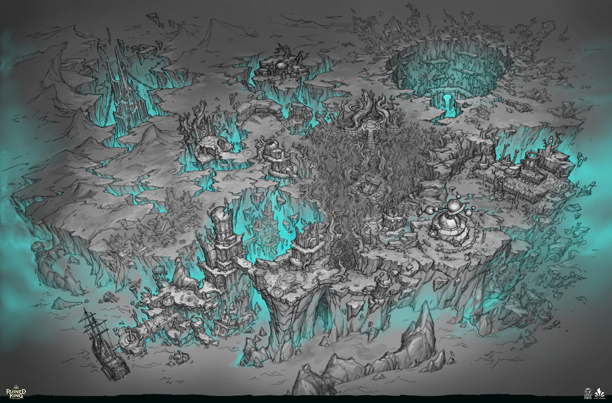 Shadow Isles Map Art from Ruined King: A League of Legends Story