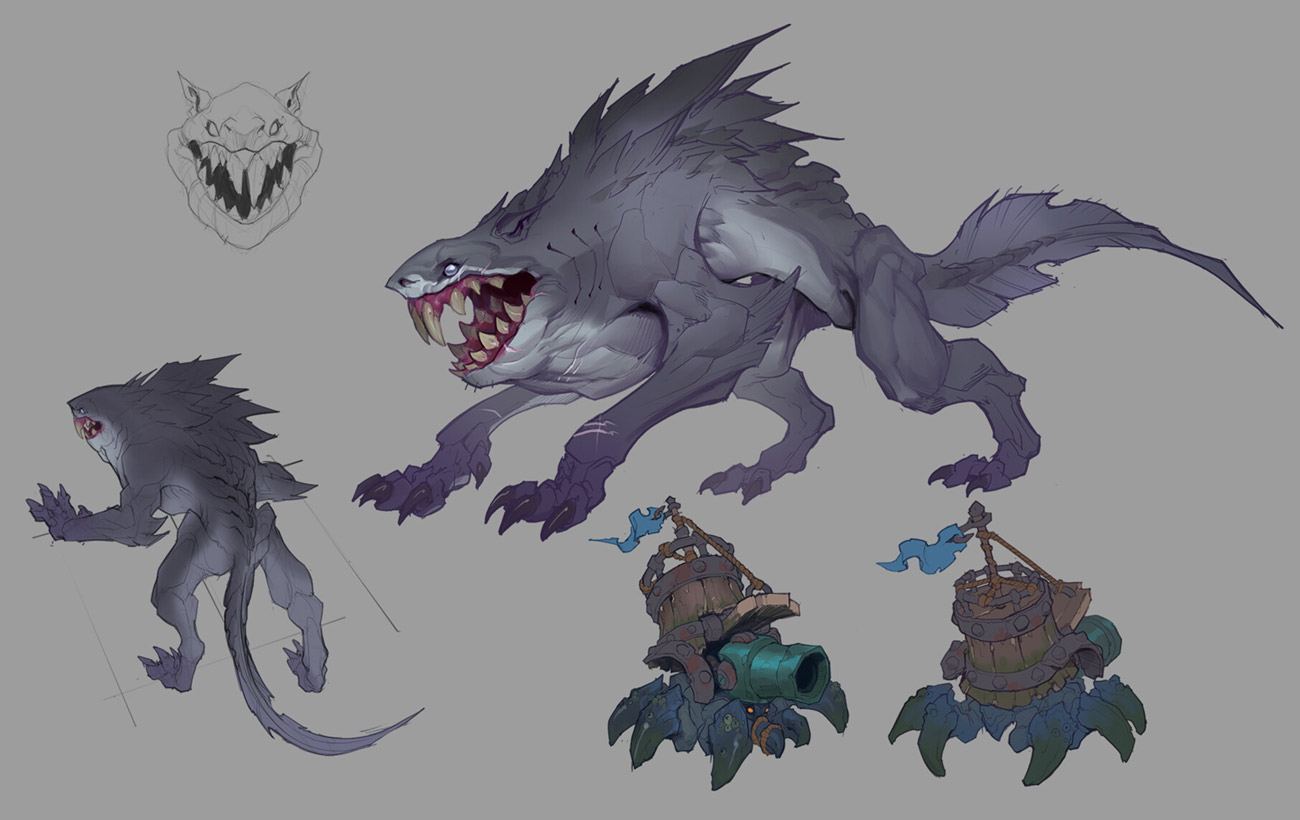 Wharf Rat and Plundercrab Art from Ruined King: A League of Legends Story