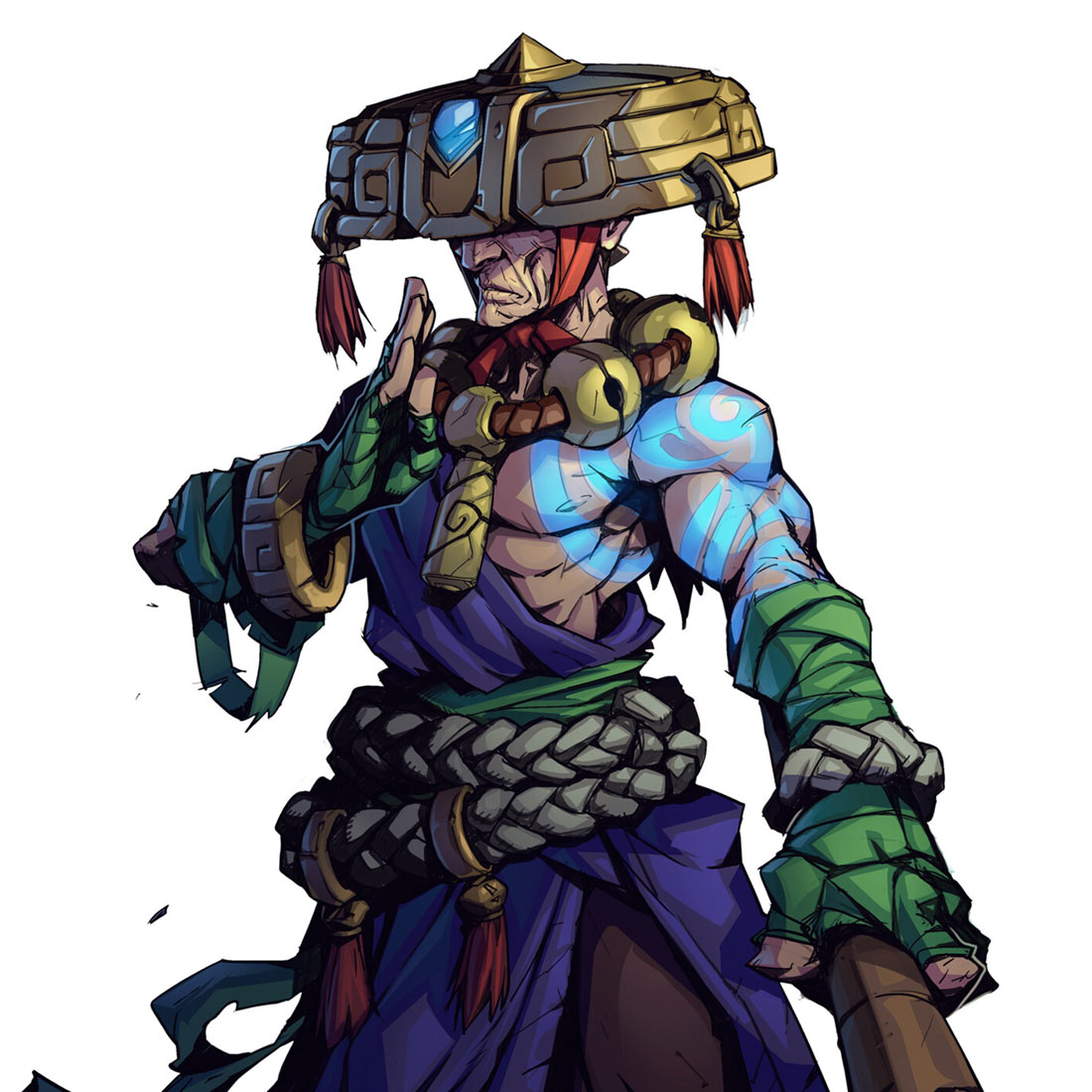 Wind Monk Portrait Art from Ruined King: A League of Legends Story