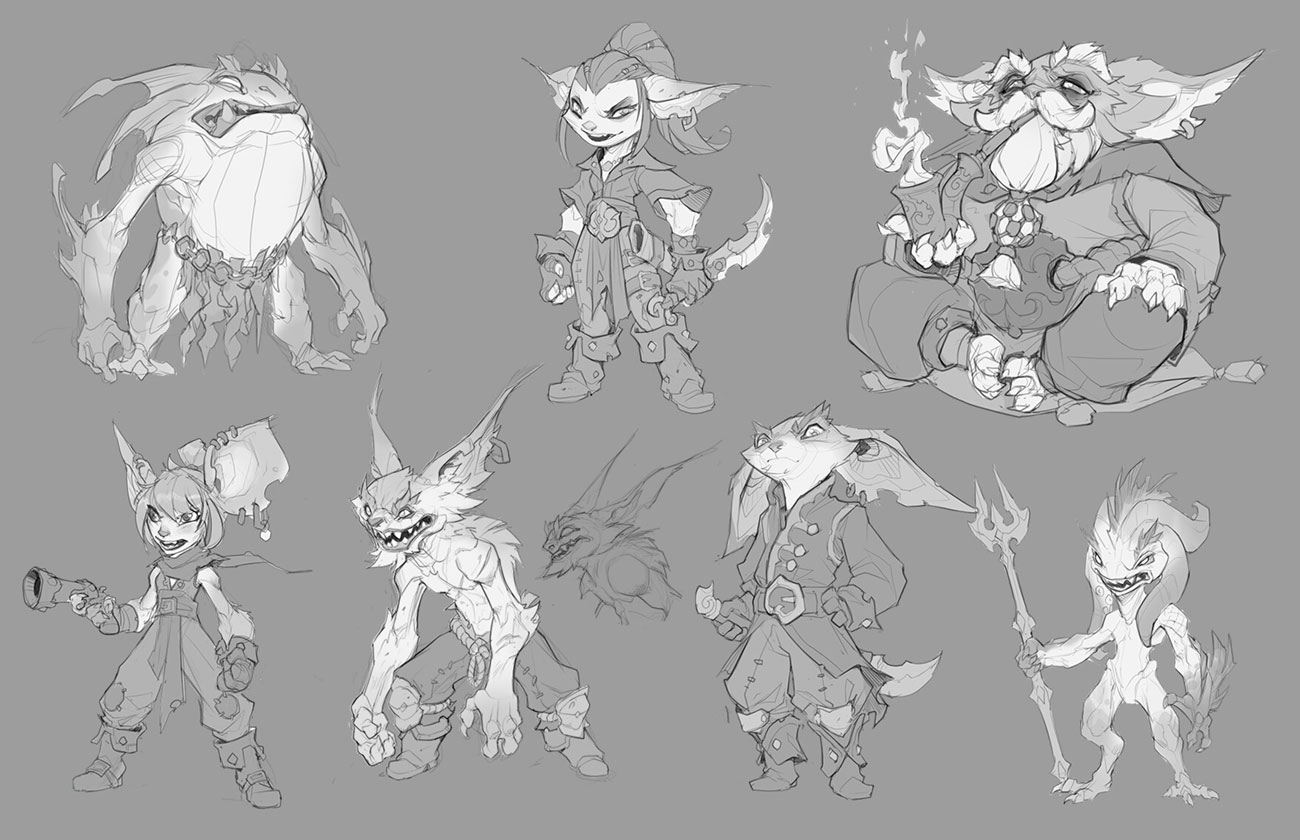 Yordle Sketches from Ruined King: A League of Legends Story