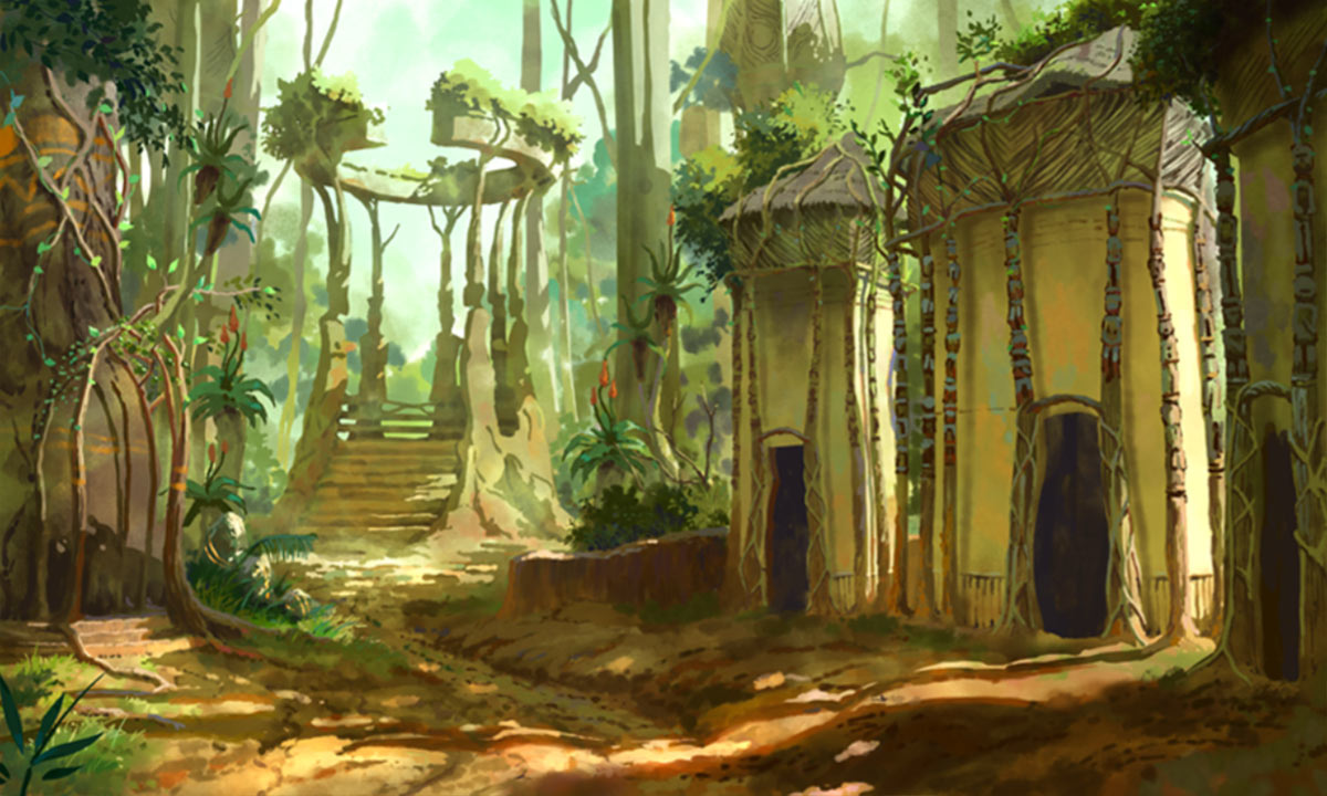 Rainforest Architecture Art from The Wagadu Chronicles