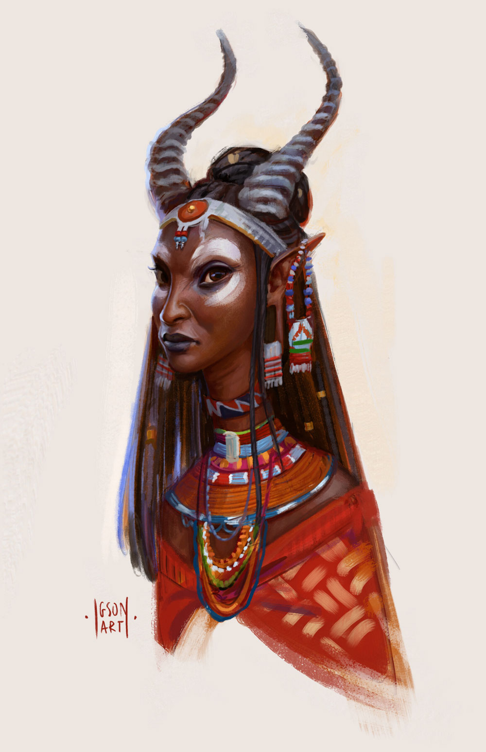 Swala Elder Portrait Art from The Wagadu Chronicles