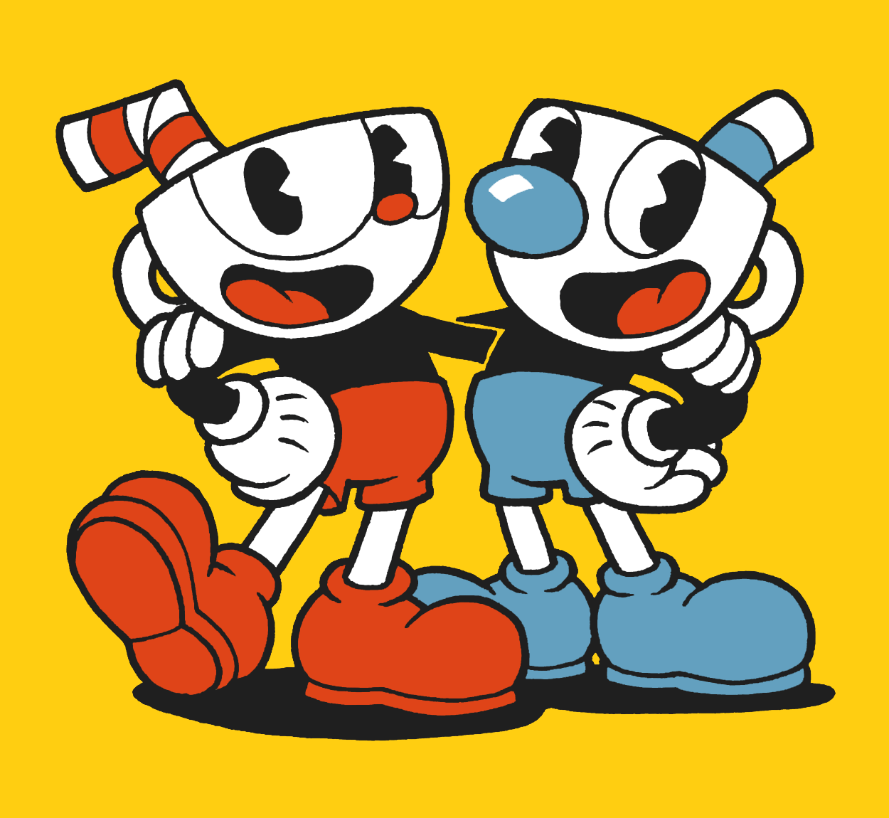 Cuphead and Mugman Art from Cuphead